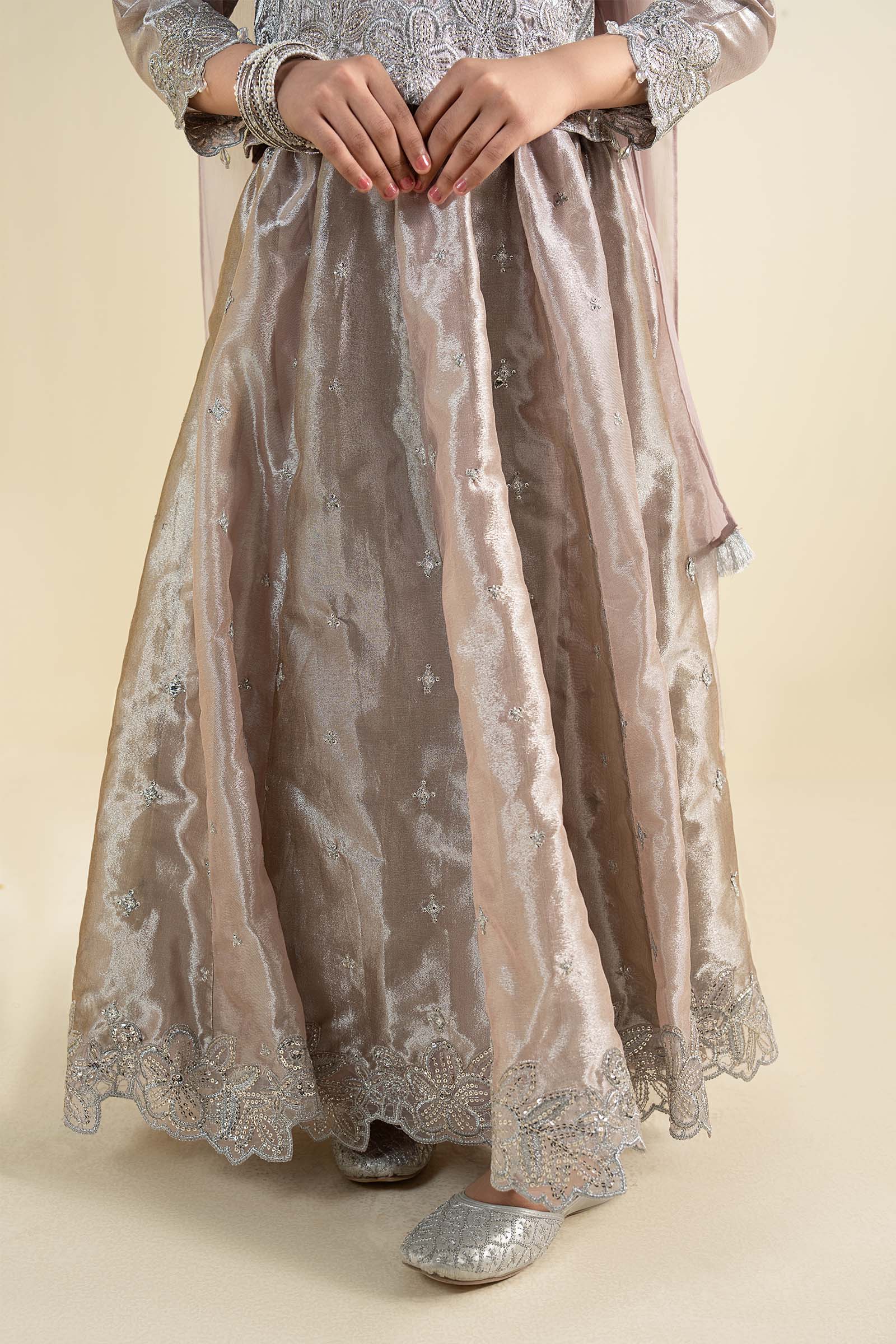 3 Piece Embroidered Tissue Suit