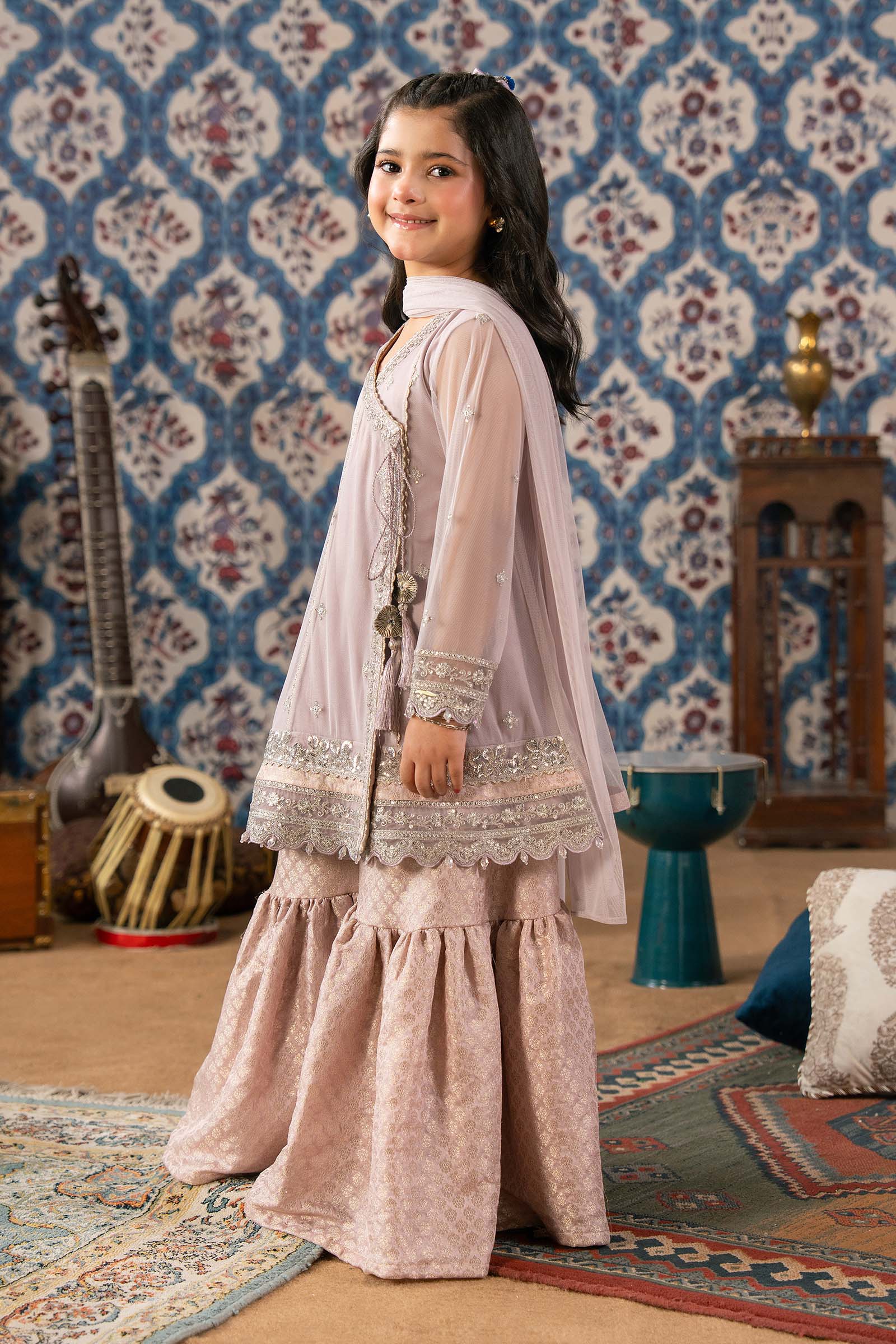 3 Piece Embroidered Net Suit