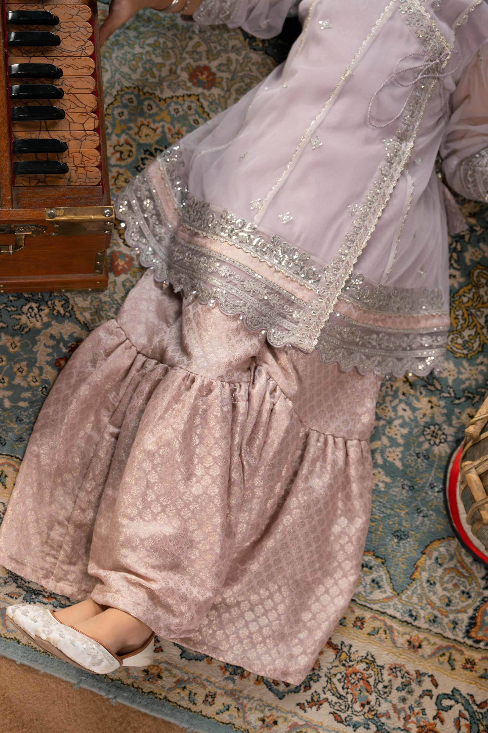 3 Piece Embroidered Net Suit