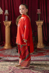 3 Piece Embroidered Raw Silk Suit