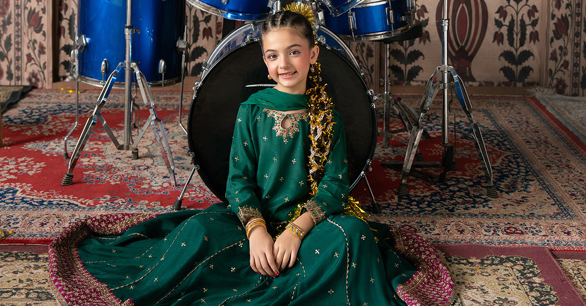 3 Piece Embroidered Raw Silk Suit