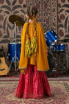 3 Piece Embroidered Raw Silk Suit