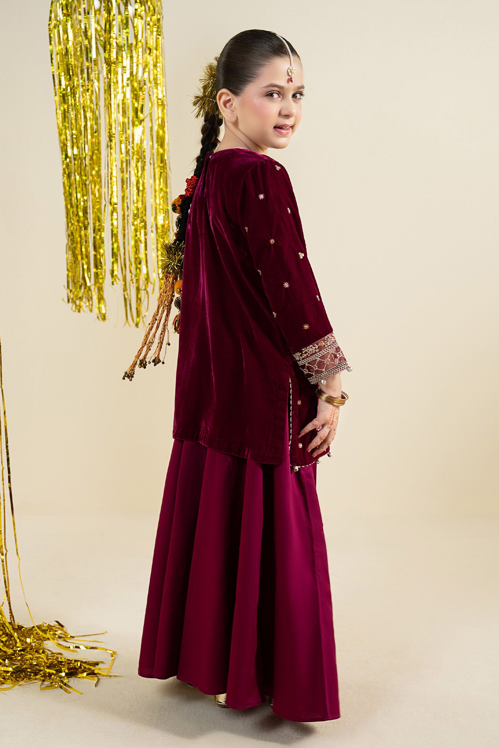 2 Piece Embroidered Velvet Suit
