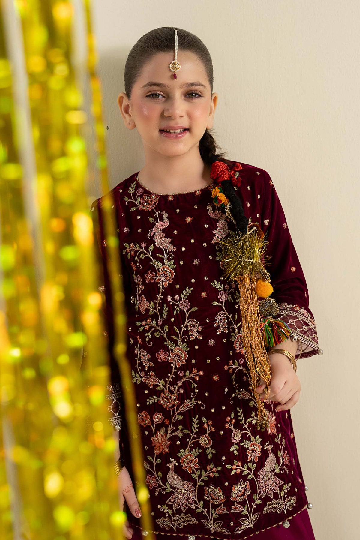 2 Piece Embroidered Velvet Suit