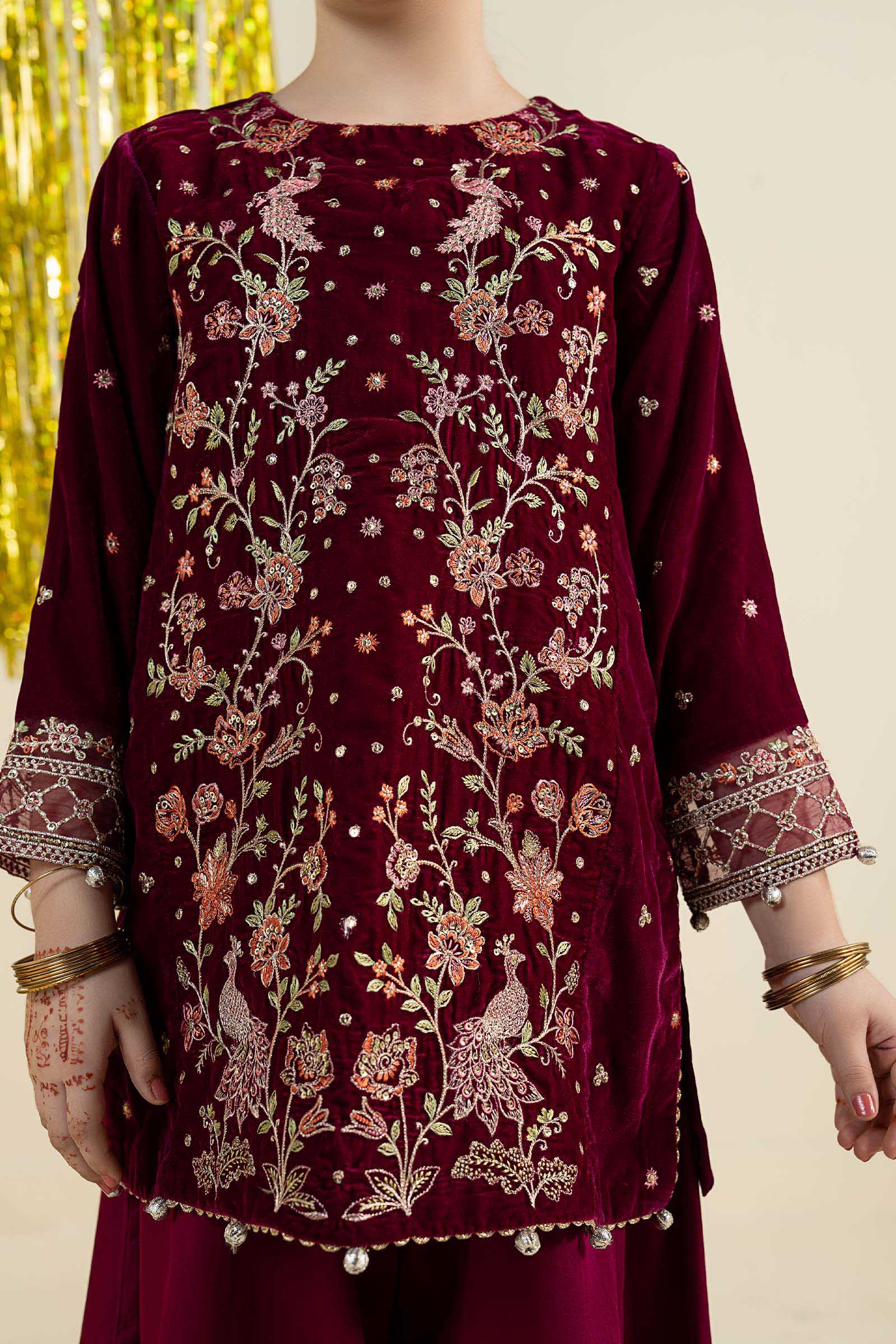 2 Piece Embroidered Velvet Suit