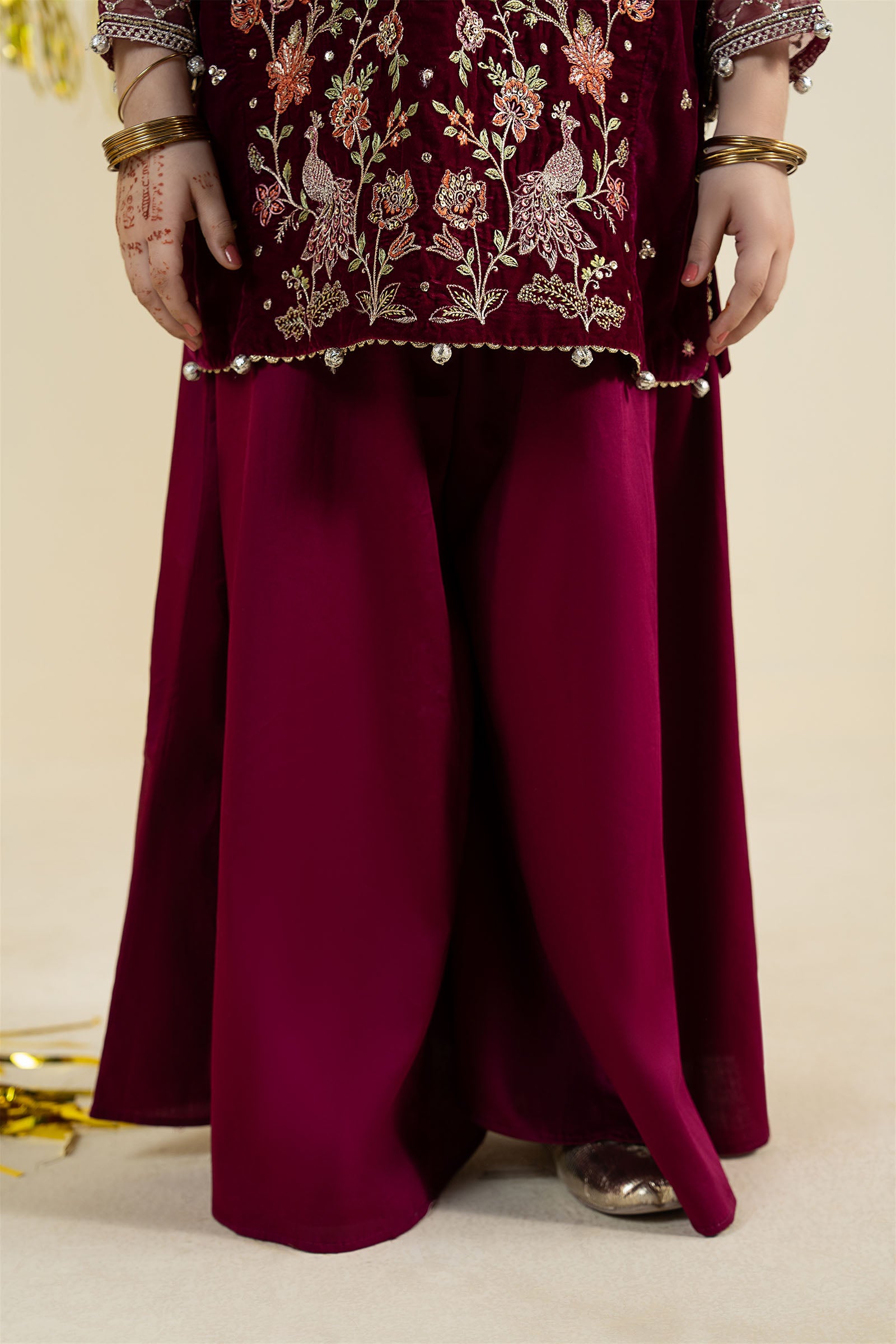 2 Piece Embroidered Velvet Suit