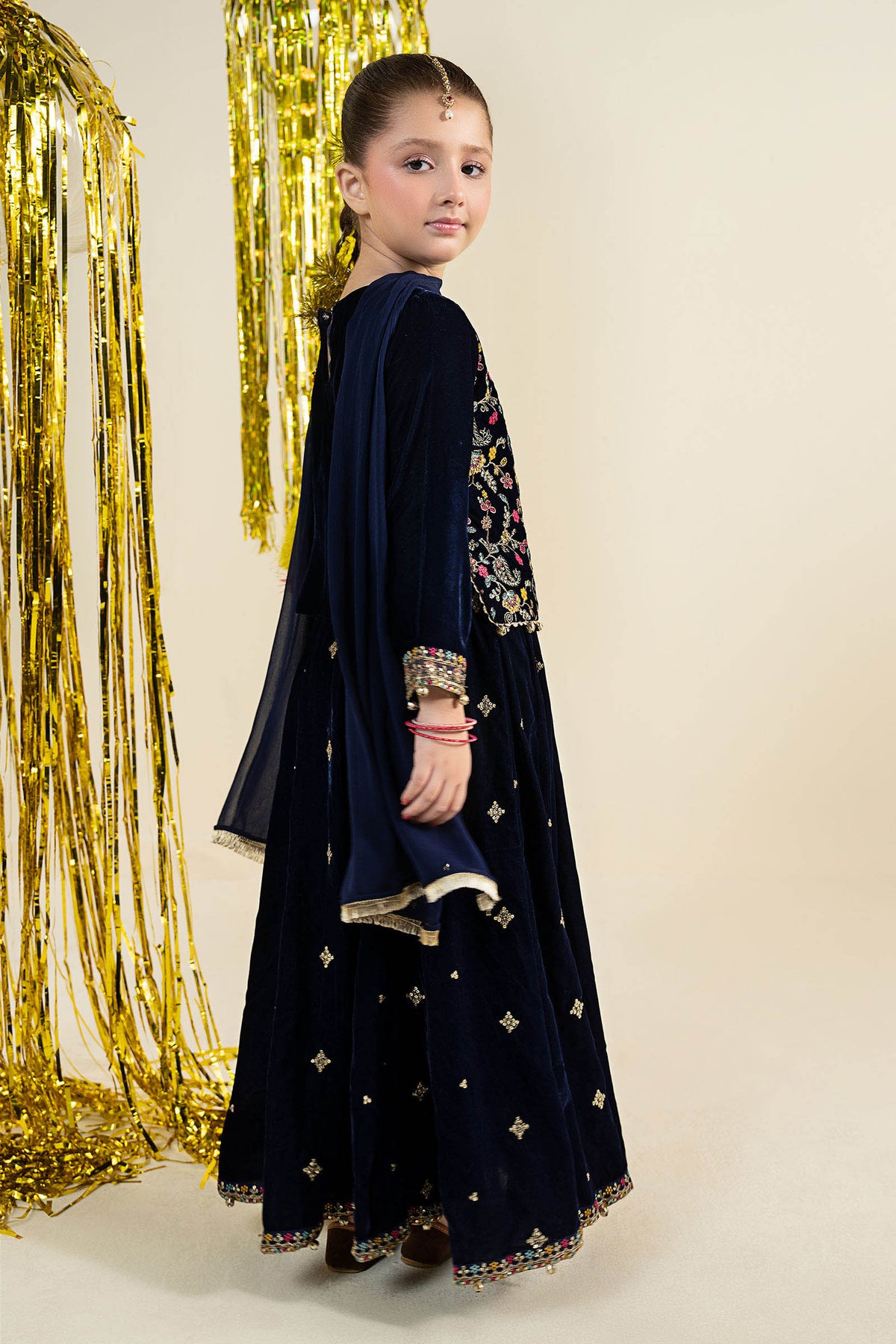 3 Piece Embroidered Velvet Suit