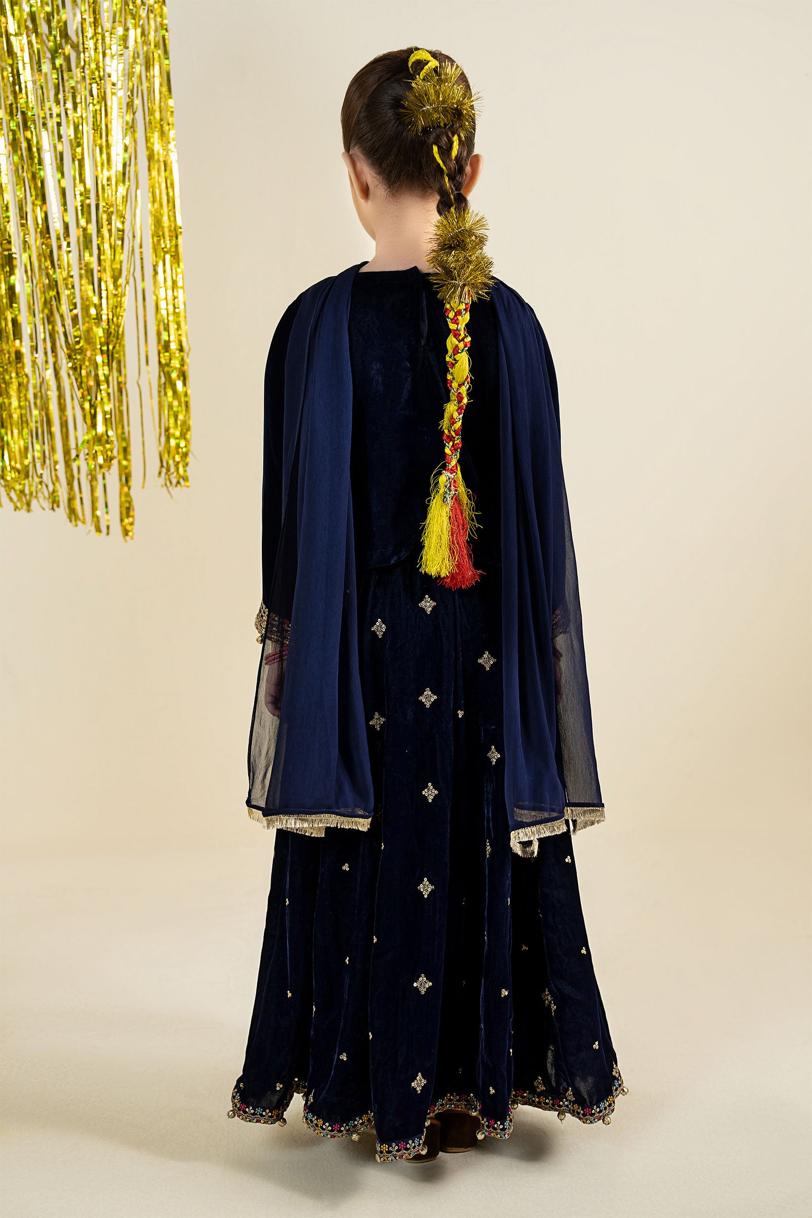 3 Piece Embroidered Velvet Suit