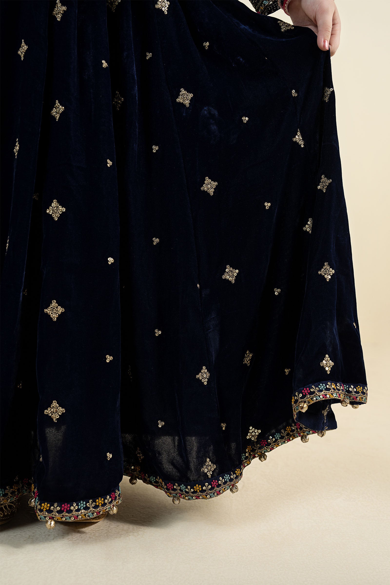 3 Piece Embroidered Velvet Suit