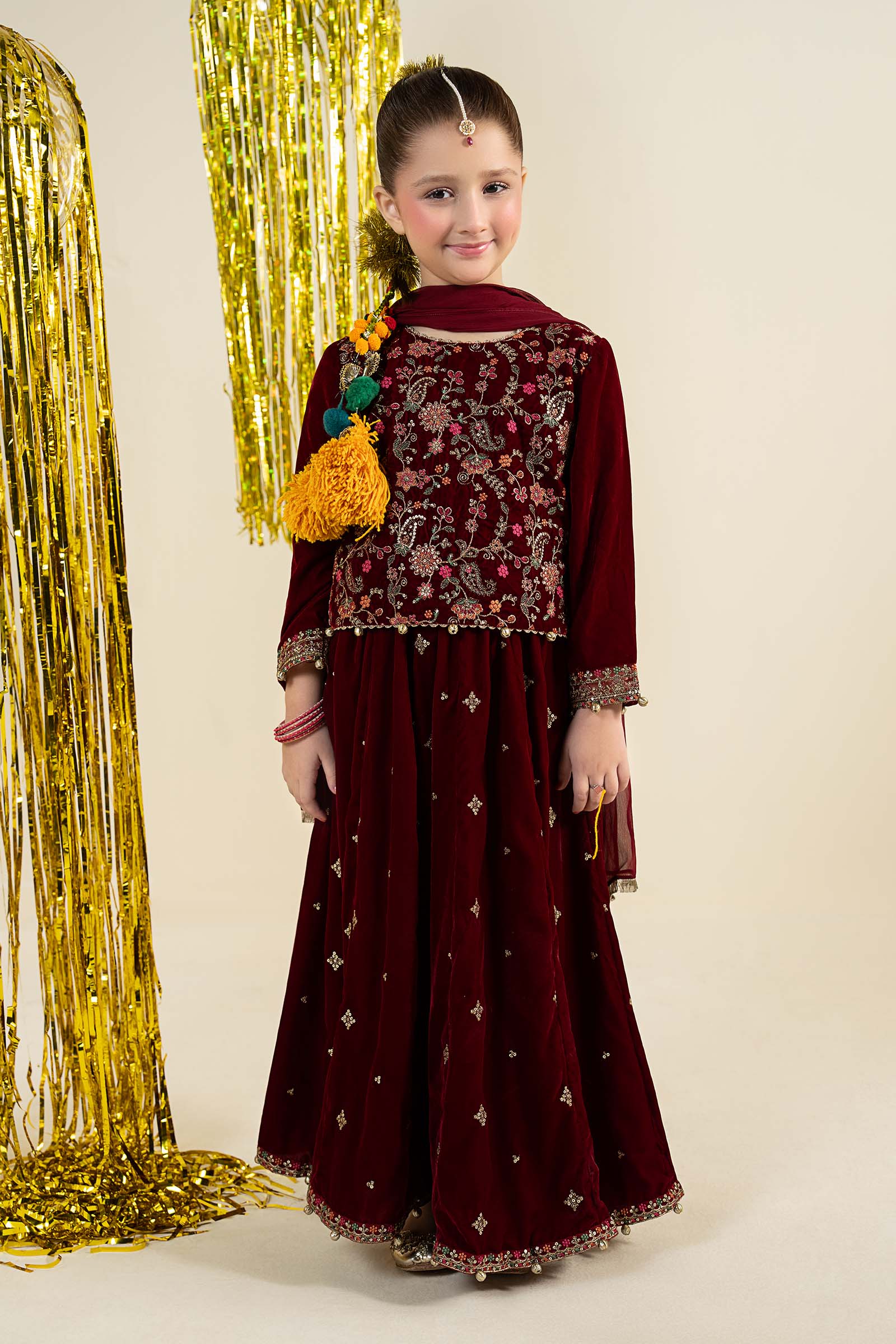3 Piece Embroidered Velvet Suit