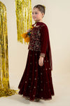 3 Piece Embroidered Velvet Suit