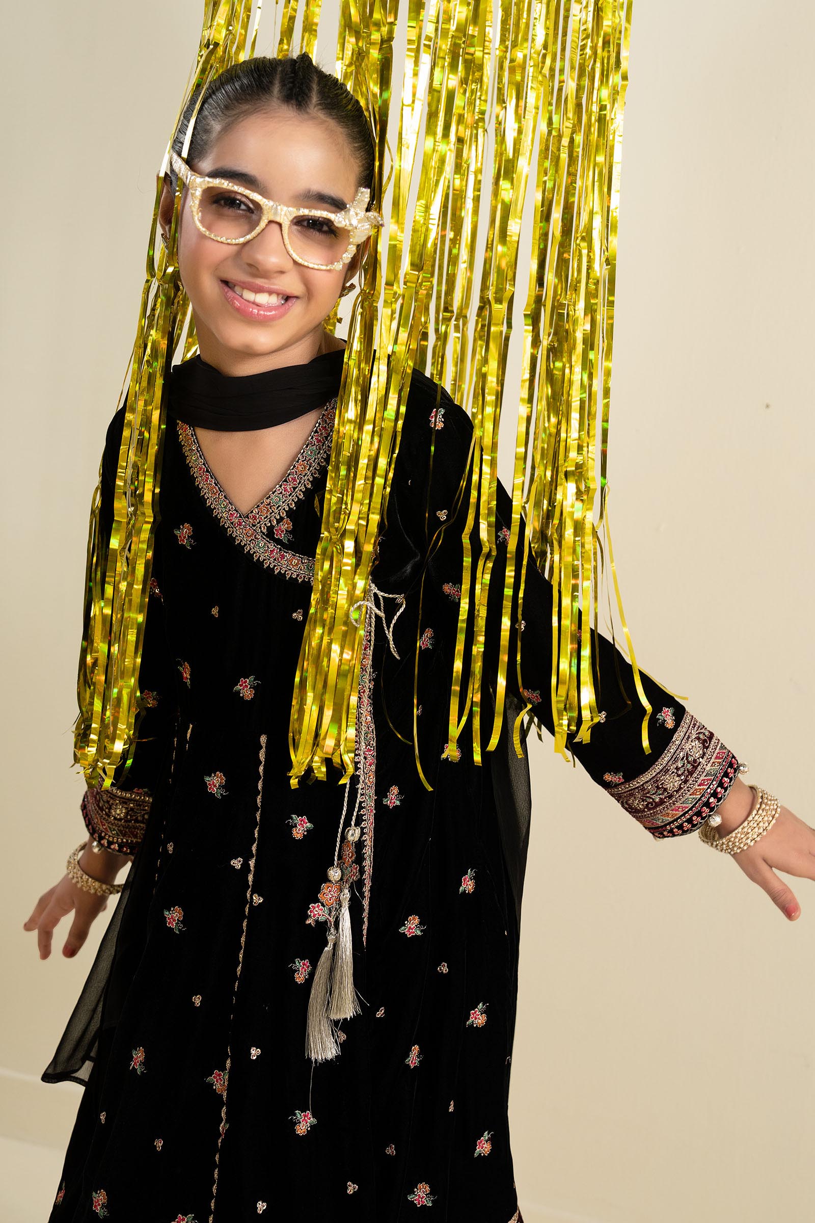 3 Piece Embroidered Velvet Suit
