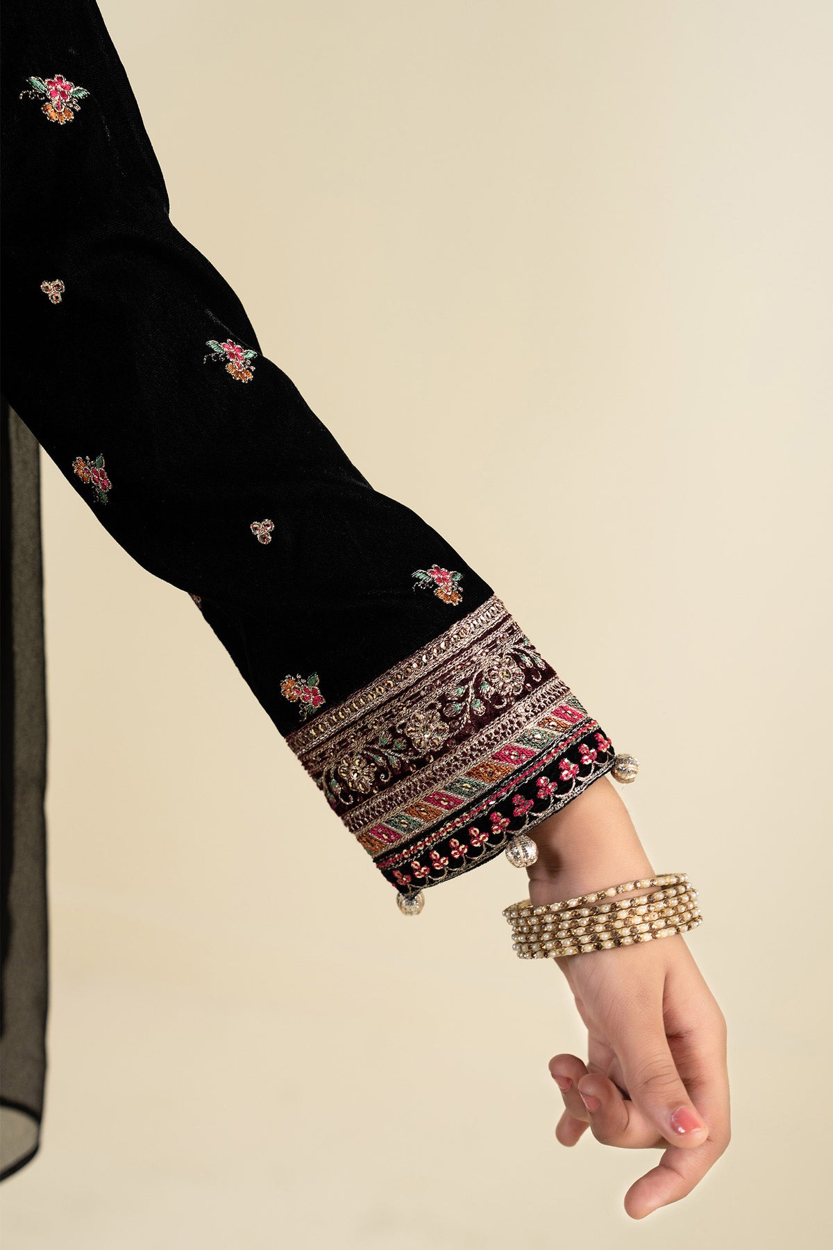 3 Piece Embroidered Velvet Suit