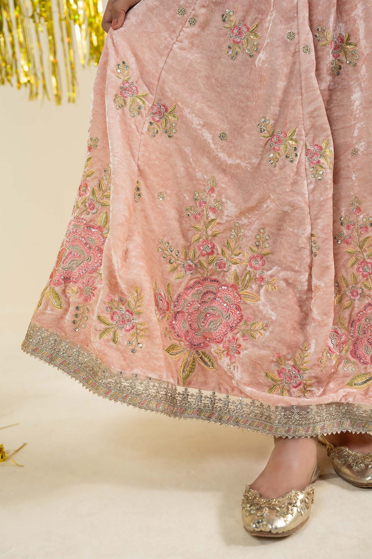 3 Piece Embroidered Velvet Suit