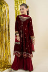 3 Piece Embroidered Velvet Suit