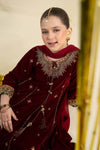 3 Piece Embroidered Velvet Suit