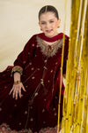 3 Piece Embroidered Velvet Suit