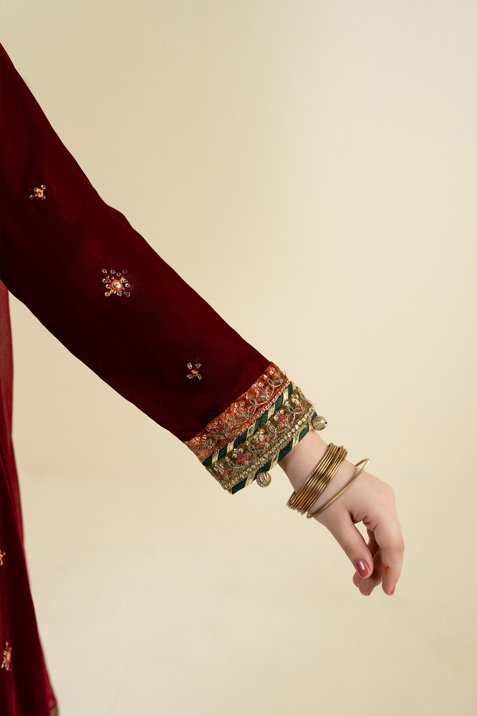 3 Piece Embroidered Velvet Suit