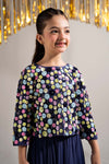 2 Piece Embroidered Net Suit