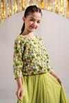 2 Piece Embroidered Net Suit