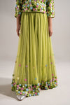 2 Piece Embroidered Net Suit