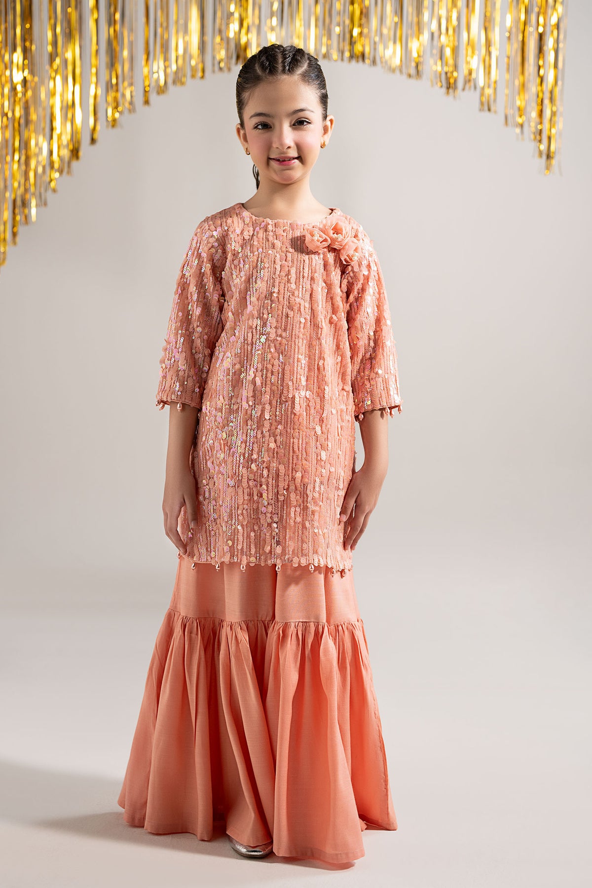 2 Piece Embellished Net Suit