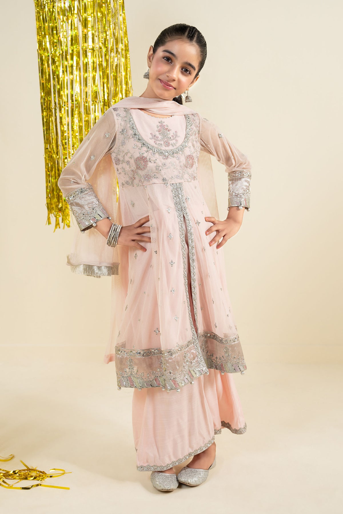 3 Piece Embroidered Net Suit