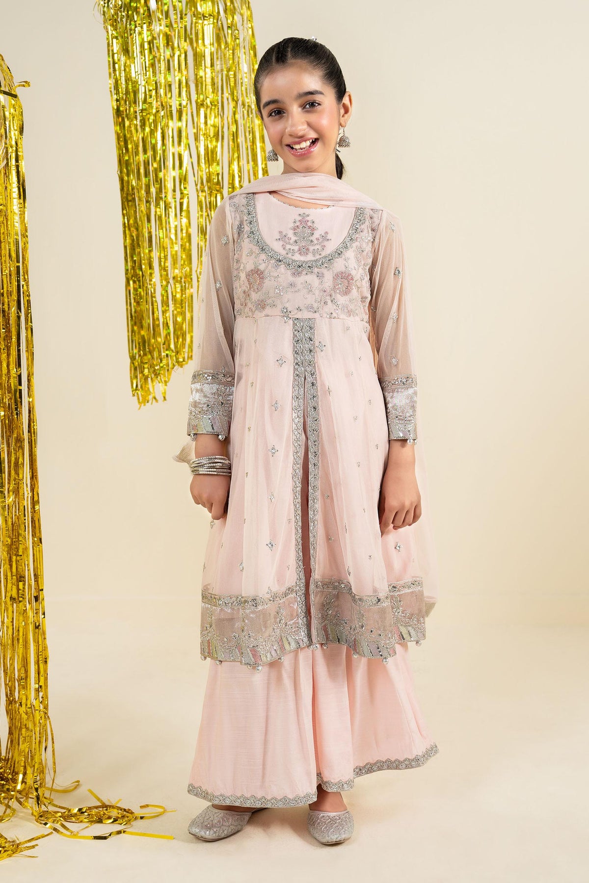 3 Piece Embroidered Net Suit