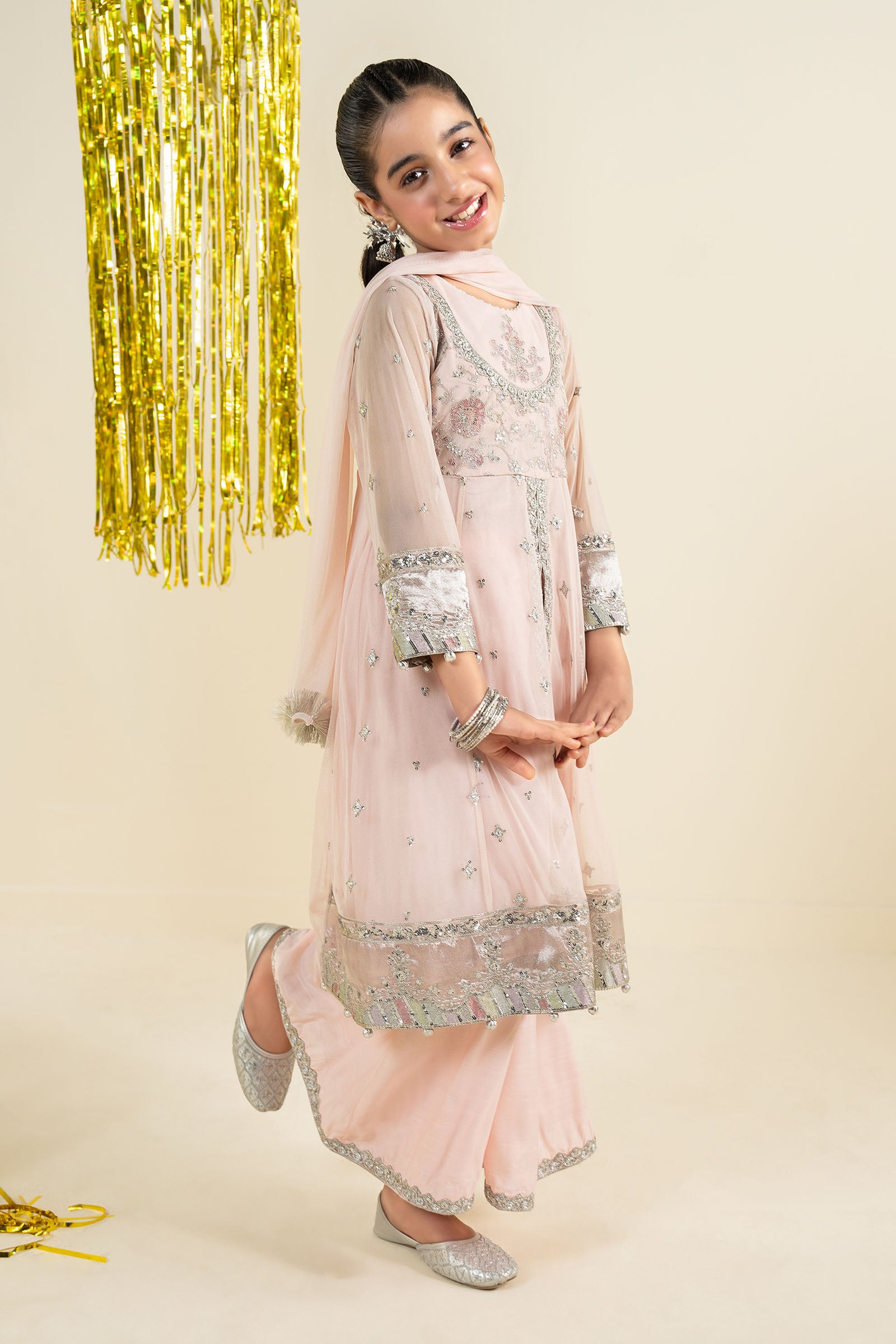 3 Piece Embroidered Net Suit