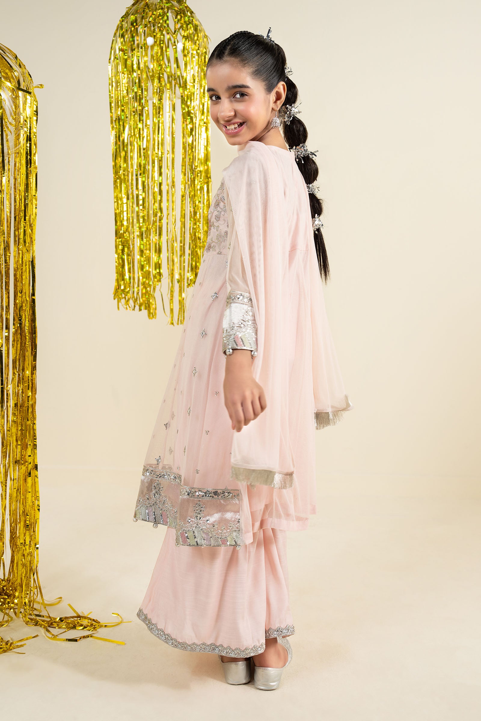 3 Piece Embroidered Net Suit