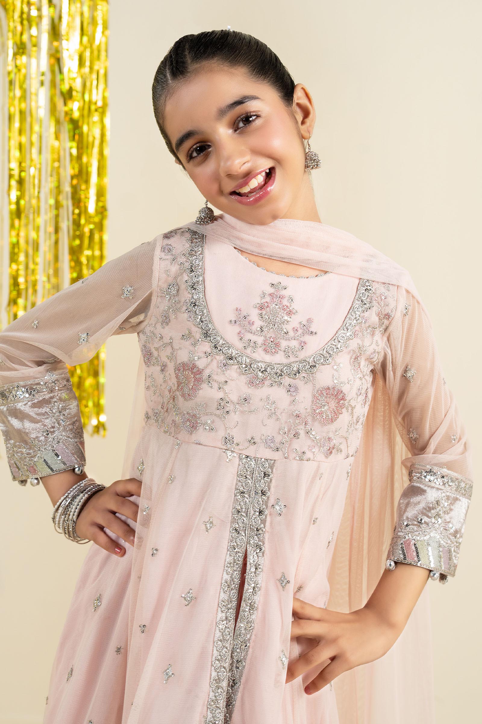 3 Piece Embroidered Net Suit