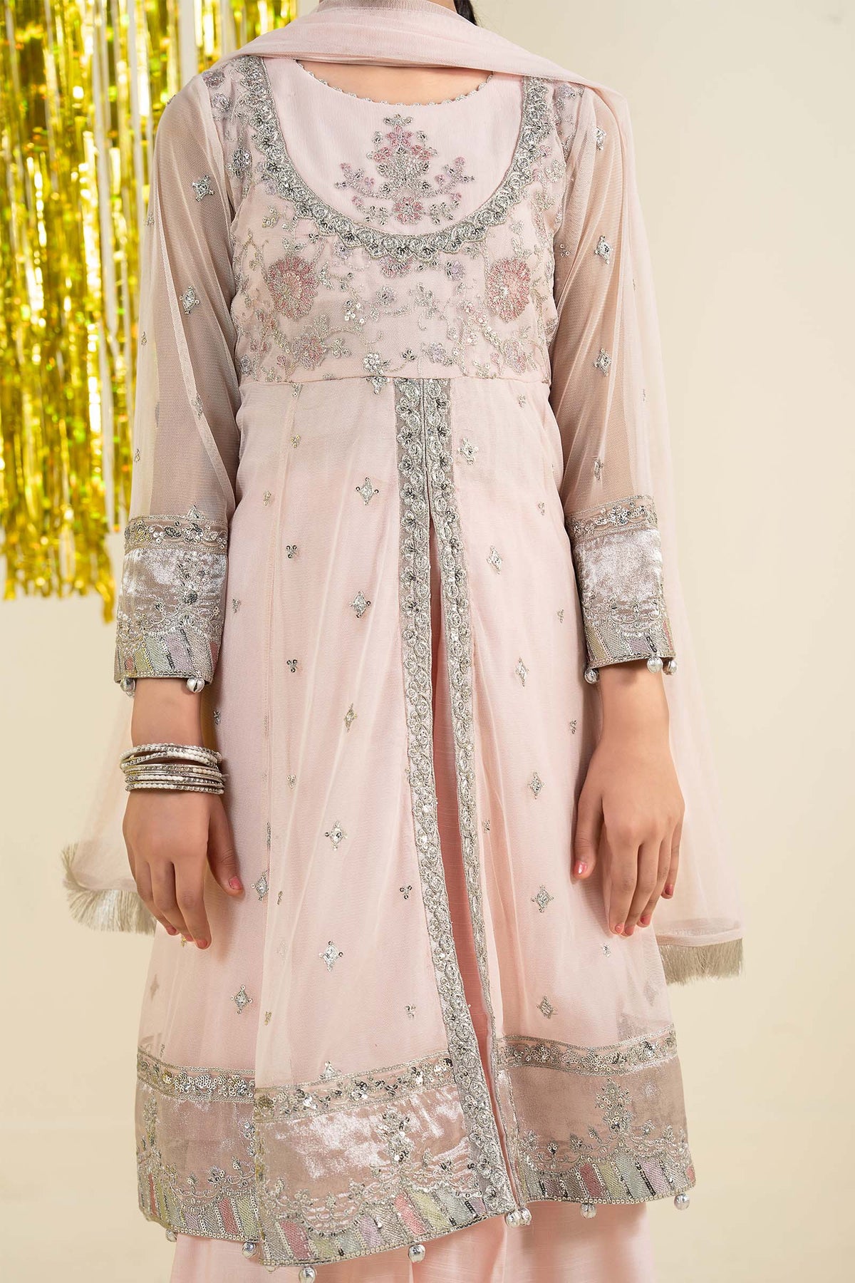 3 Piece Embroidered Net Suit