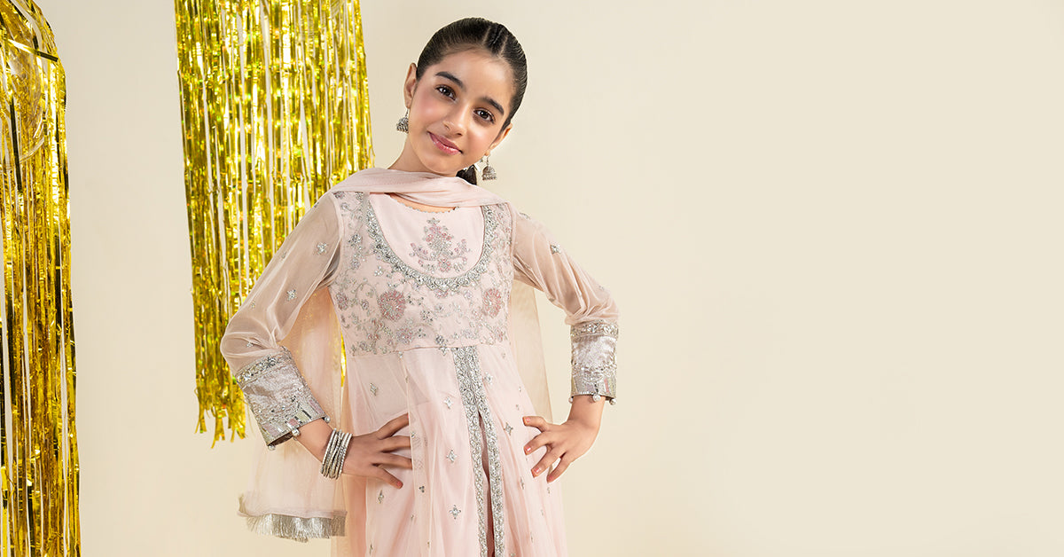 3 Piece Embroidered Net Suit