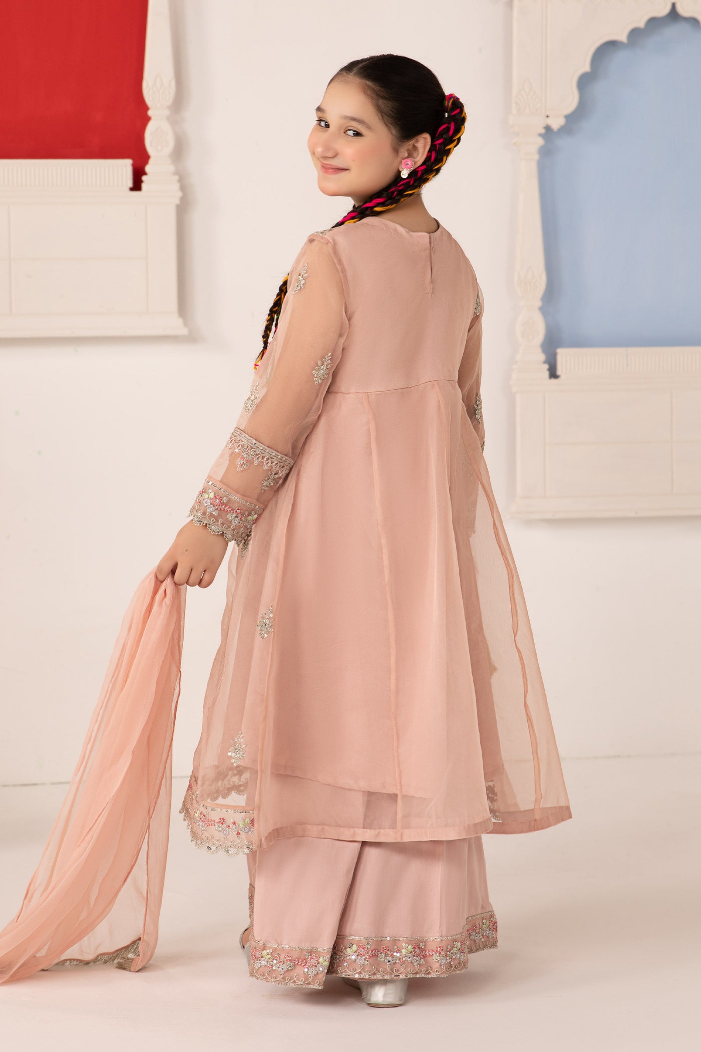 3 Piece Embroidered Organza Suit