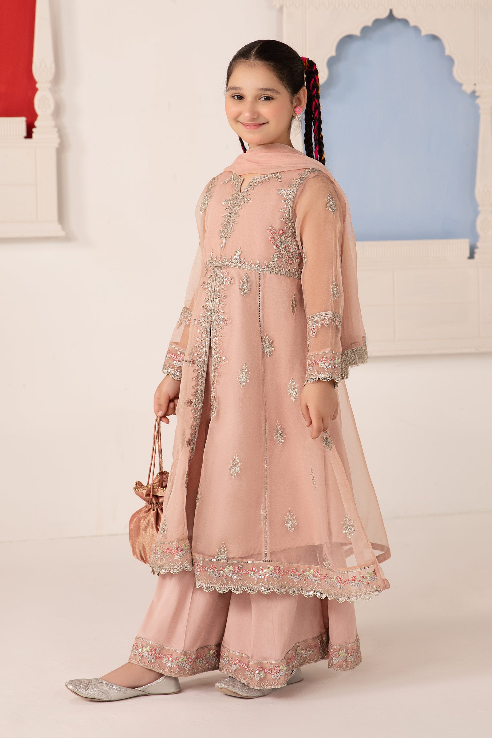 3 Piece Embroidered Organza Suit