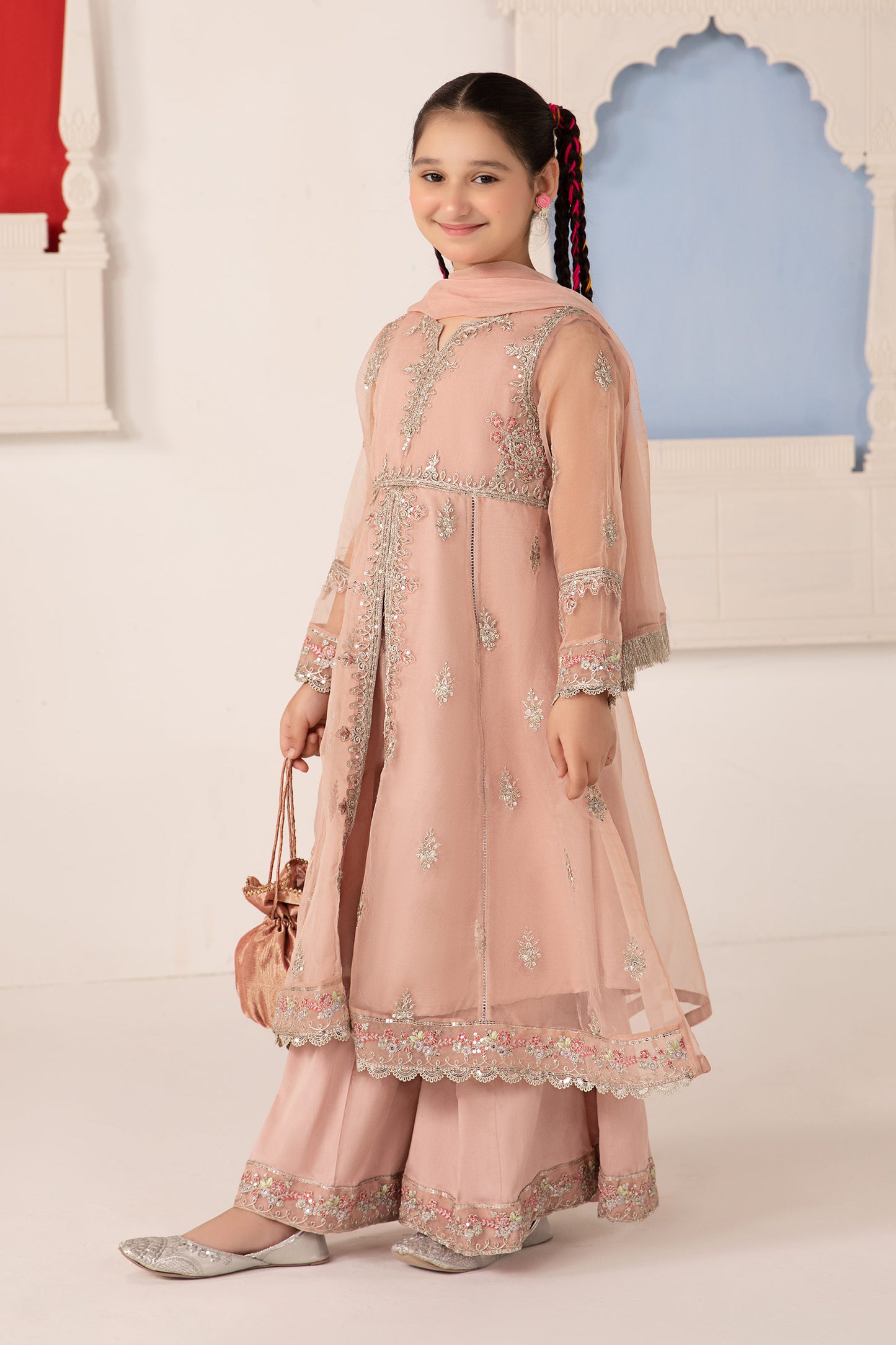 3 Piece Embroidered Organza Suit