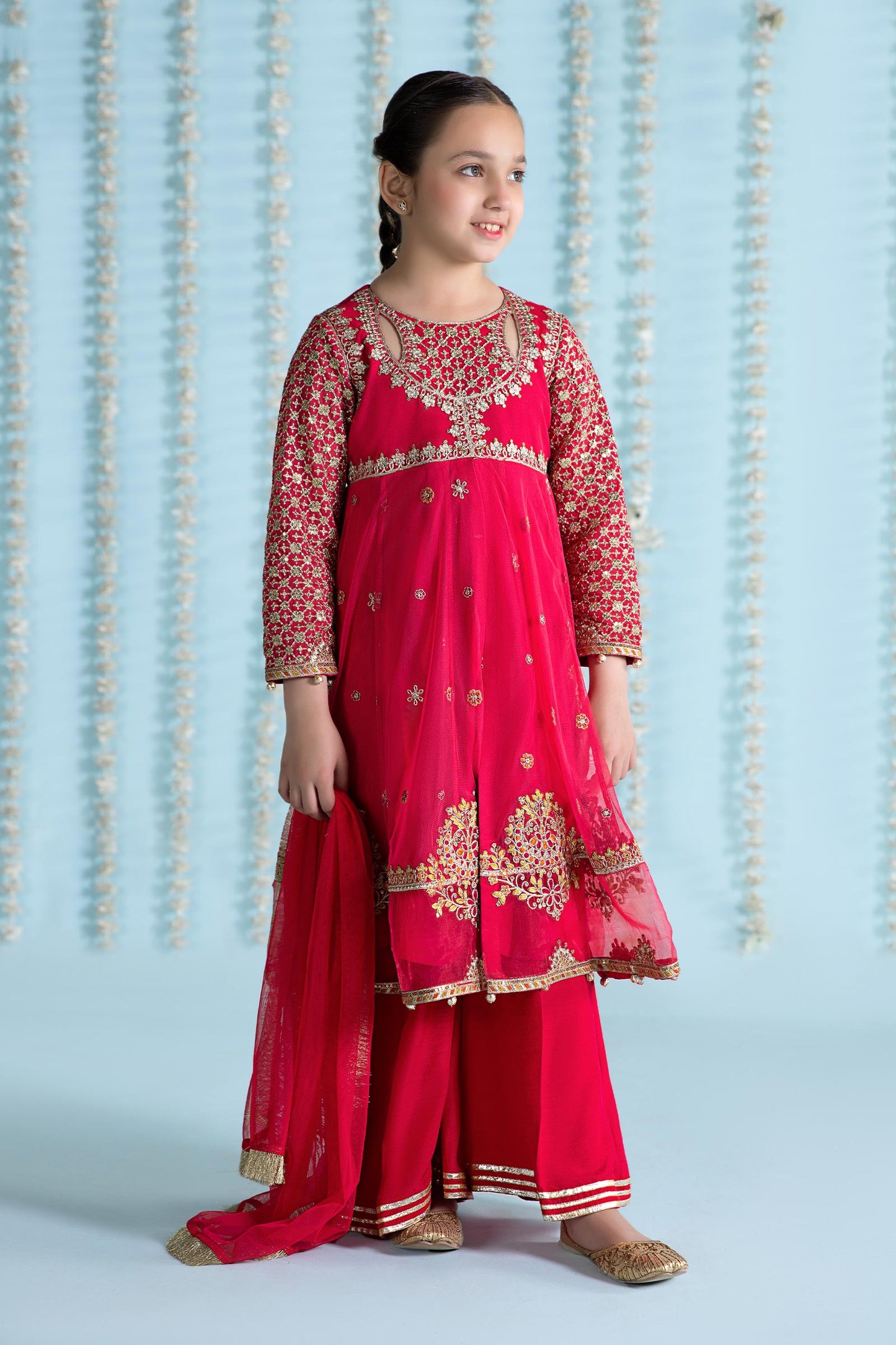 3 Piece Embroidered Net Suit