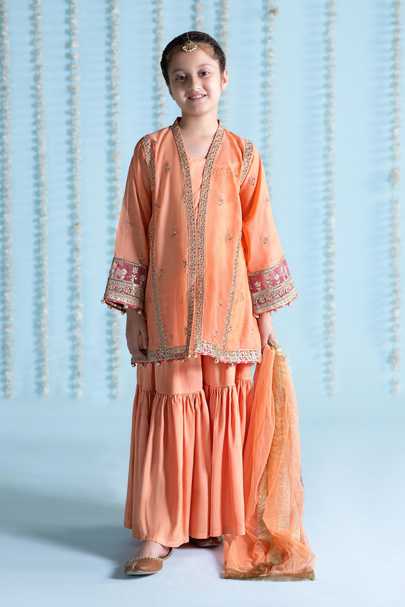 3 Piece Embroidered Paper Cotton Suit
