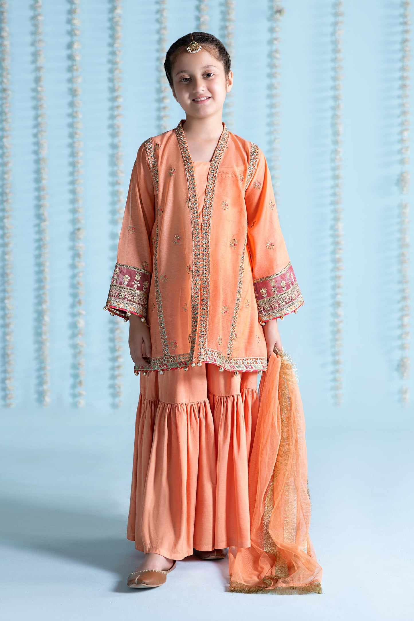 3 Piece Embroidered Paper Cotton Suit
