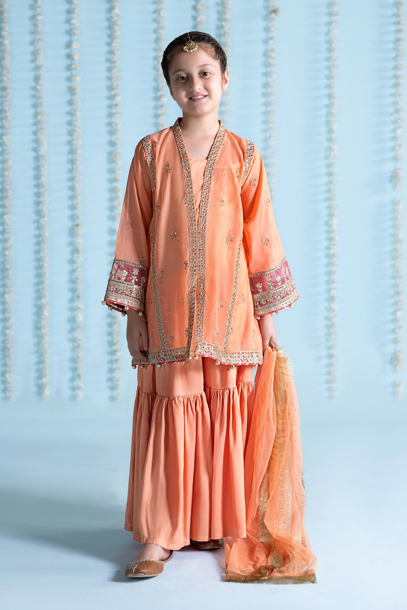 3 Piece Embroidered Paper Cotton Suit