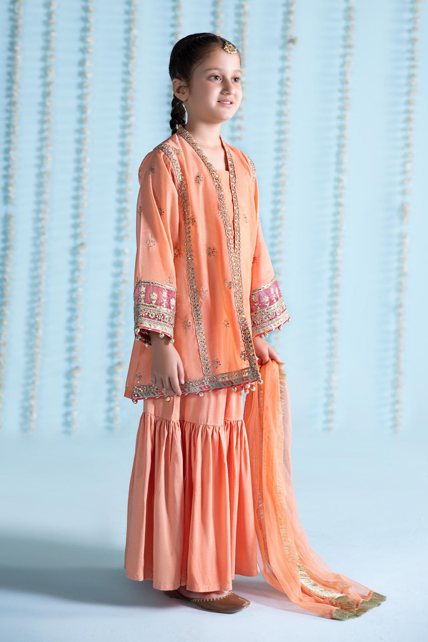 3 Piece Embroidered Paper Cotton Suit