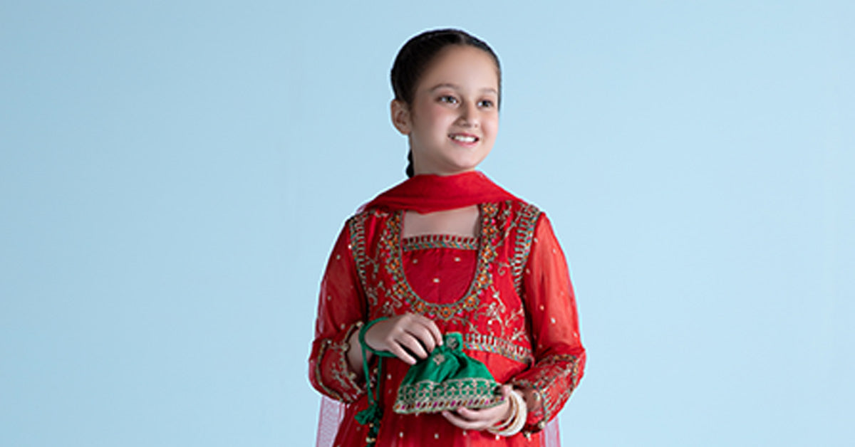 3 Piece Embroidered Lurex Organza Suit