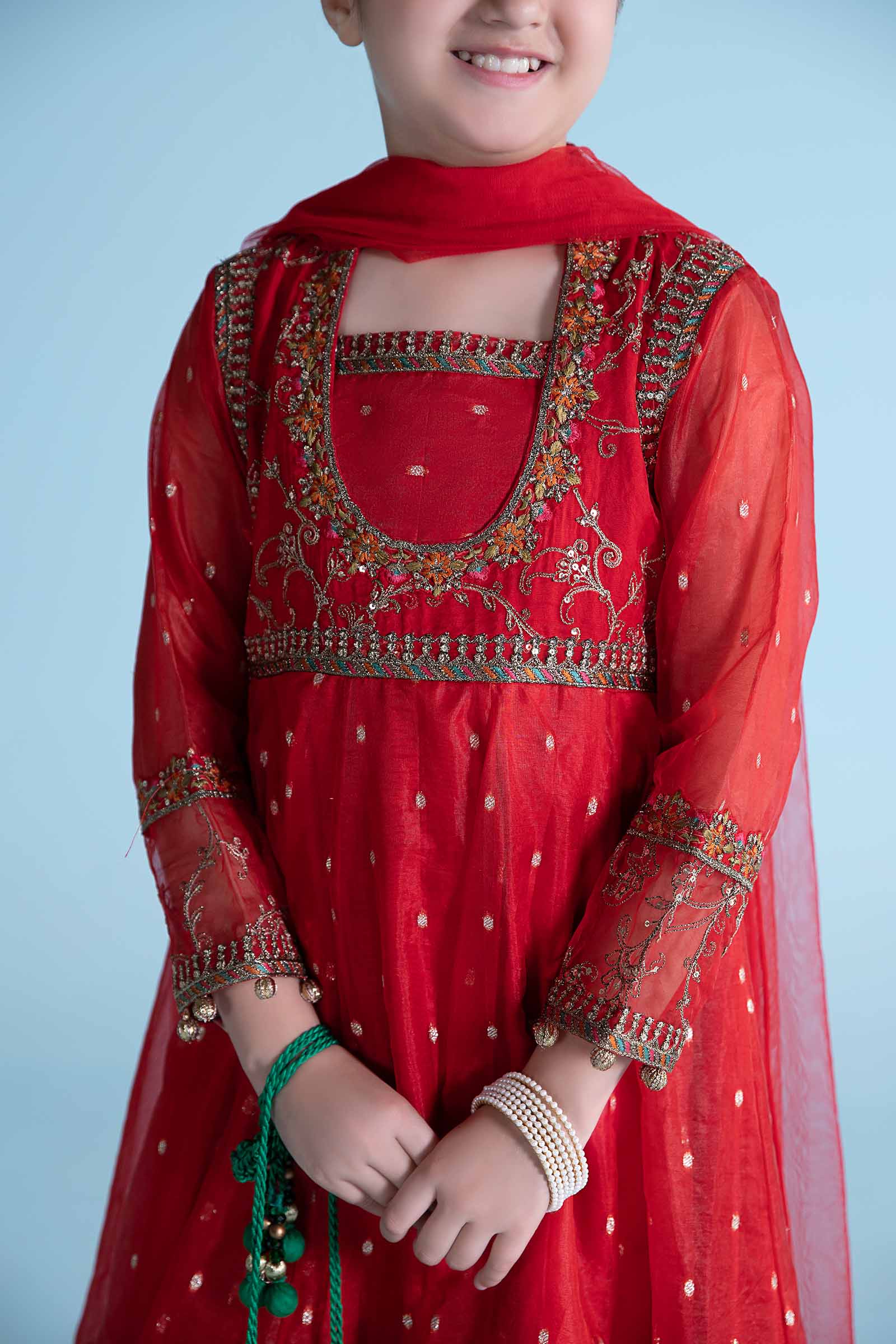 3 Piece Embroidered Lurex Organza Suit