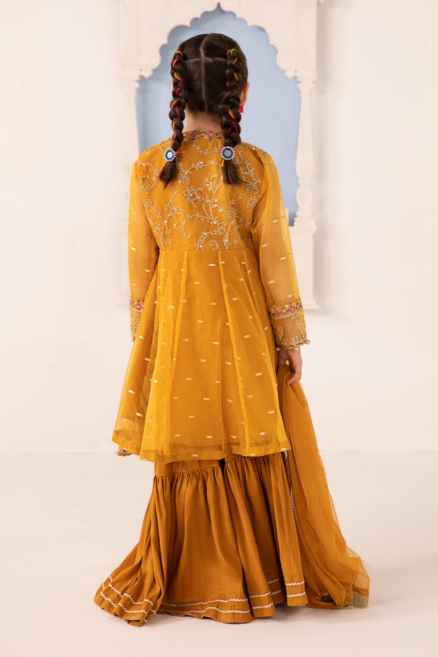 3 Piece Embroidered Lurex Organza Suit