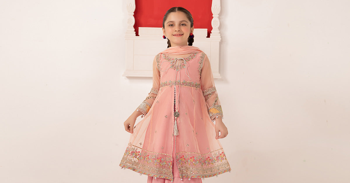 3 Piece Embroidered Organza Suit