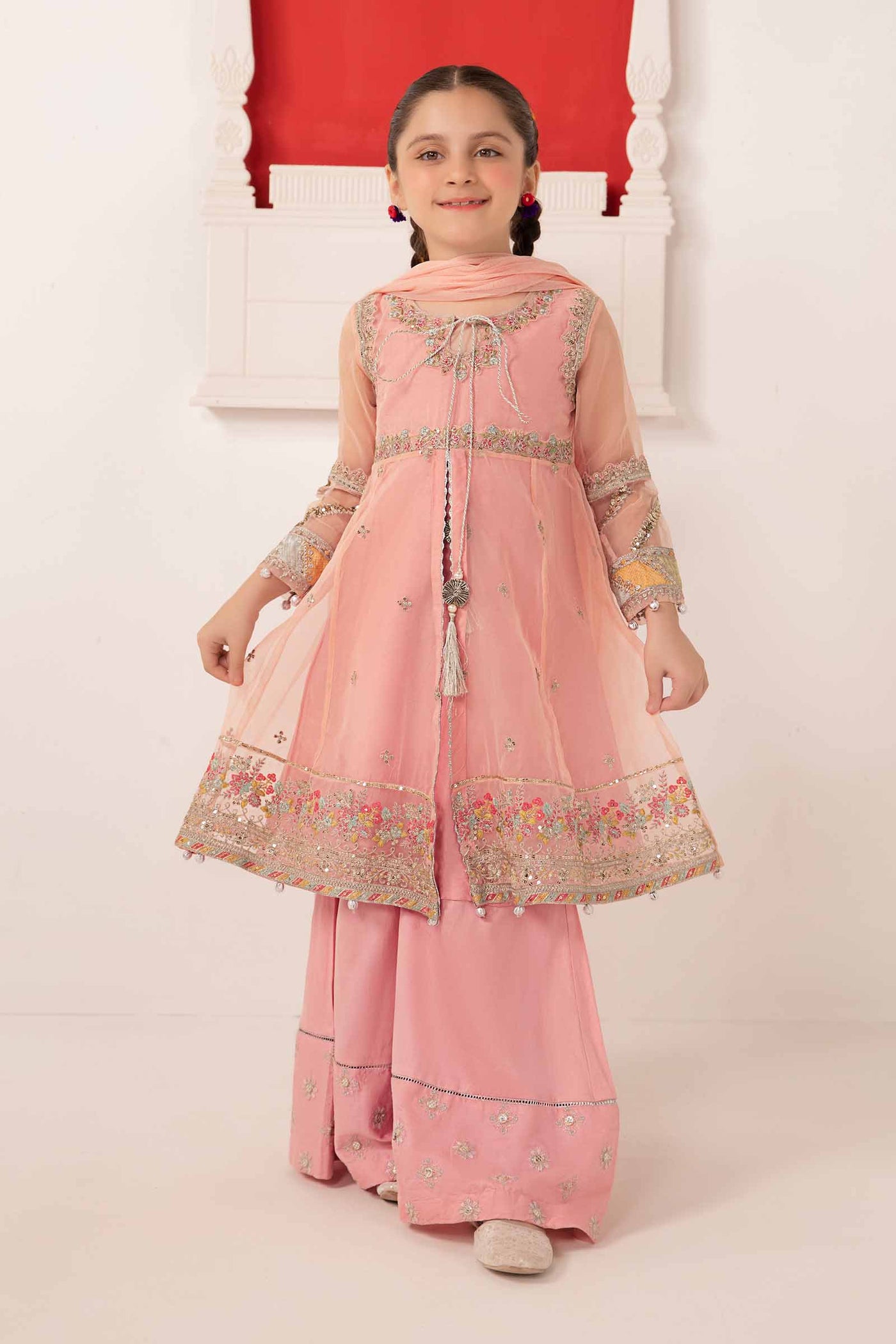 3 Piece Embroidered Organza Suit