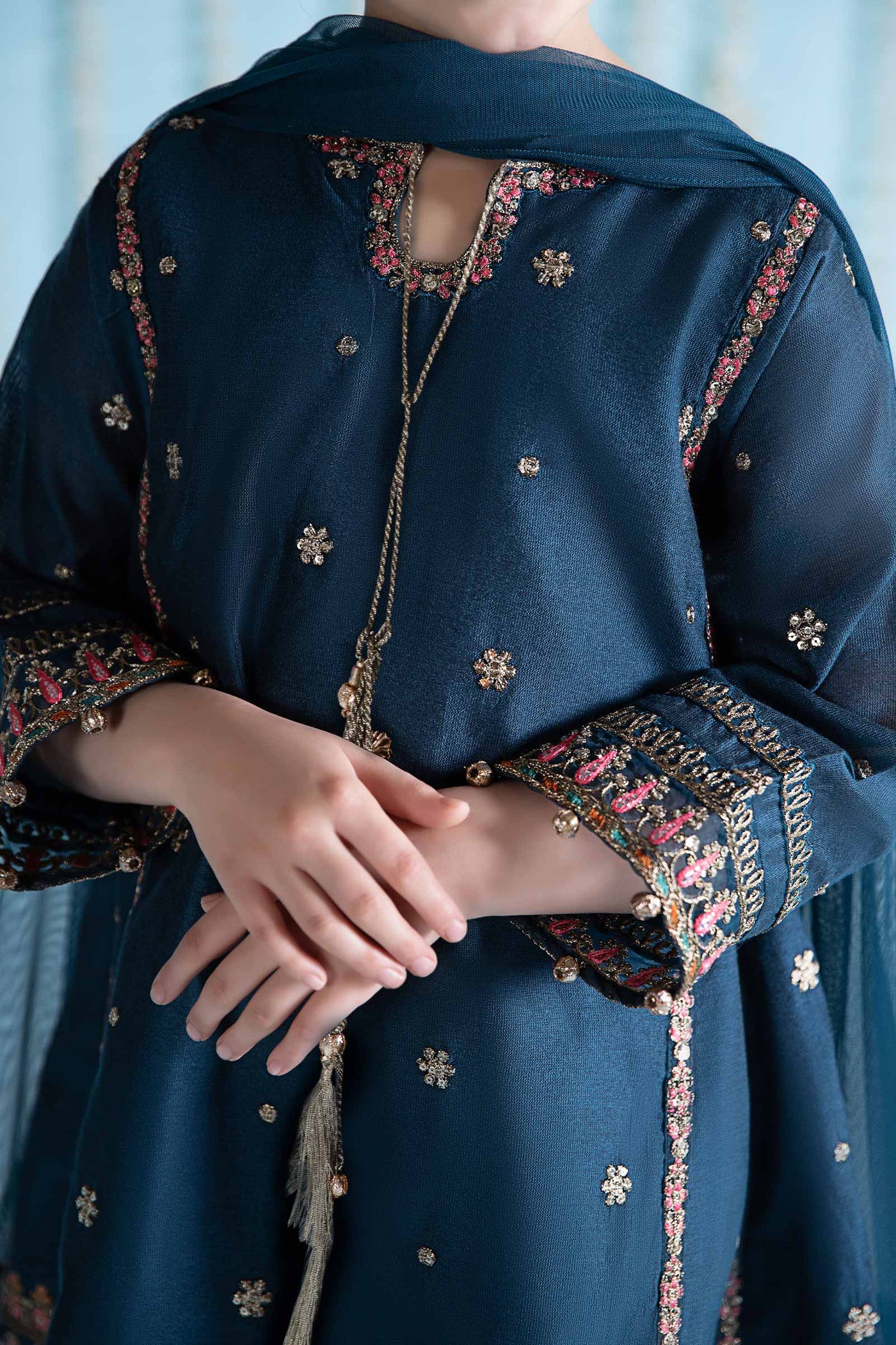 3 Piece Embroidered Yarn Dyed Suit