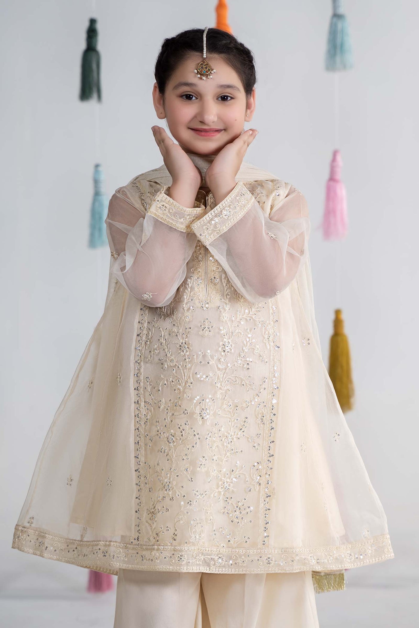 3 Piece Embroidered Organza Suit