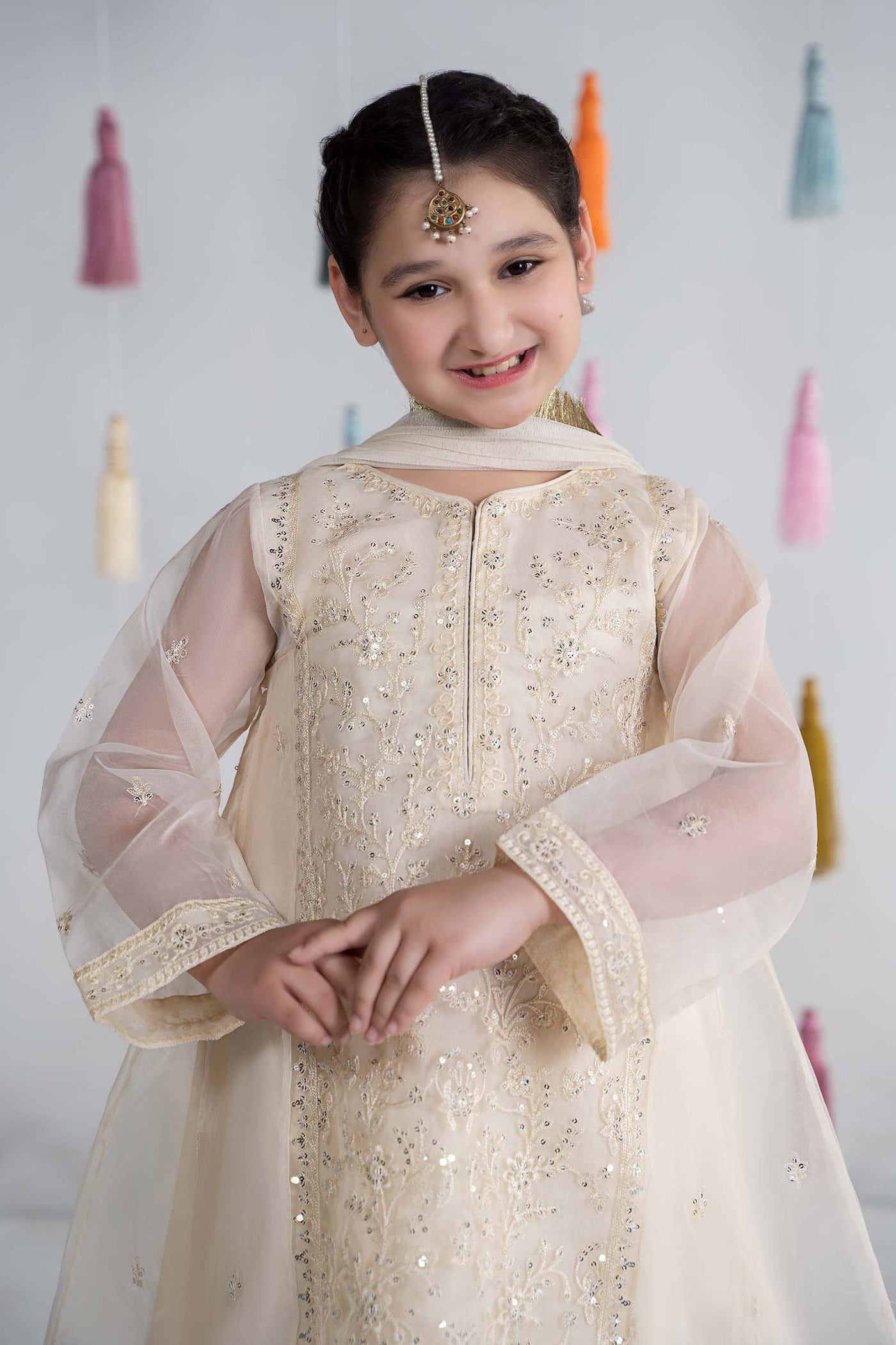 3 Piece Embroidered Organza Suit