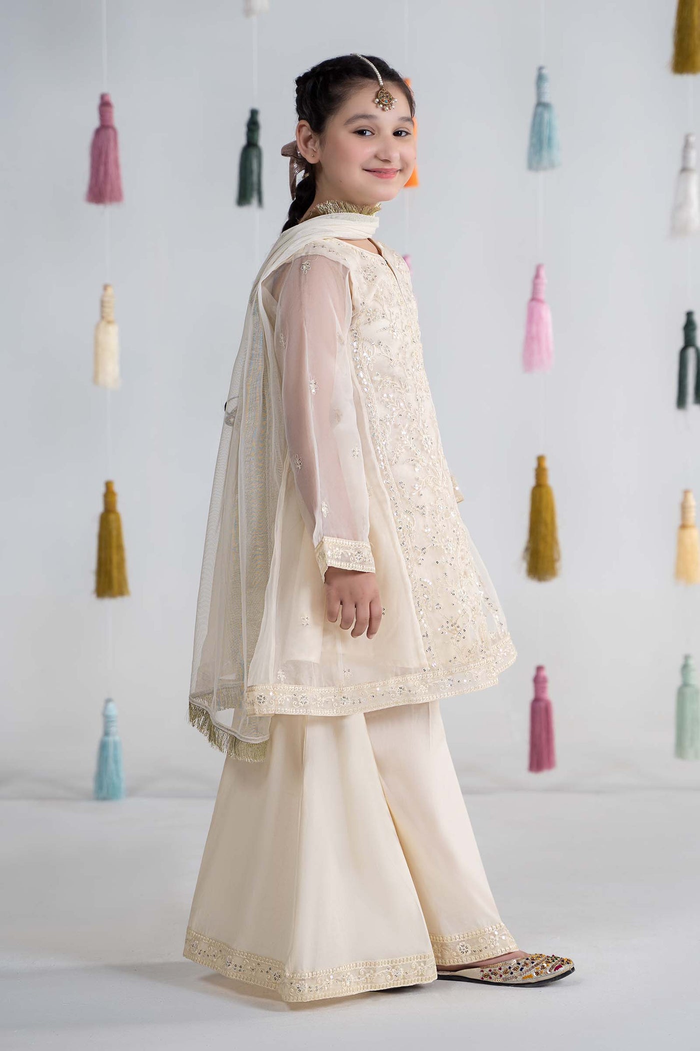 3 Piece Embroidered Organza Suit